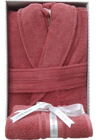 Resim Özdilek Colourist Şalyaka Bornoz + Baş Havlusu-k. Mercan Rengi Mercan 