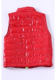 Resim Erkek Çocuk Şişme Yelek Düz Renk Fermuar Cepli E16 Hcm00324 Kırmızı 