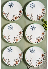 Resim Sakura 6 Parça Porselen Pasta Seti 19 Cm 