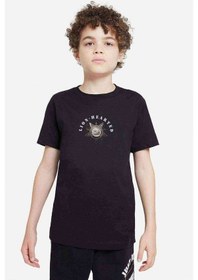 Resim Tshirthane Lion Hearted Baskılı Unisex Çocuk Siyah T-Shirt 