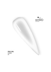 Resim Momo Professional Protez Tırnak İçin Poly Gel Poli Jel No.01 Şeffaf 30 Gr 