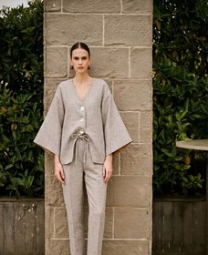 Resim Solea Kimono Ceket - 34 / Taş 
