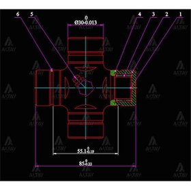 Resim İstavroz Mafsal Şaft Canter 304 / 444 / L-200 02-05 4x4 Arka 85mm X 30mm İçten Segman Gum-93 