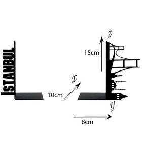 Resim Metal Kitap Tutucu Istanbul Figürlü Kitap Desteği 