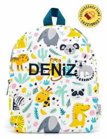 Resim PENGİ [ İSTEDİĞİNİZ İSMİ NAKIŞLA YAZIYORUZ ] Mini Hayvanlar 0-8 Yaş Çocuk Sırt Çantası, kreş Çantası 