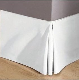 Resim Düz Beyaz Keten Baza Eteği Beyaz Çift Kişilik 140 X 200 