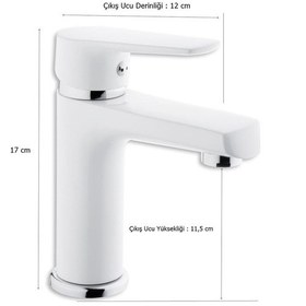 Resim Tema Zenn Banyo Lavabo Bataryası Musluk Beyaz 