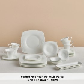 Resim Karaca Fine Pearl Helen 26 Parça 6 Kişilik Kahvaltı Takımı 