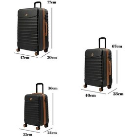 Resim 3'lü Valiz Seti Büyük Boy - Orta Boy - Kabin Boy Siyah-taba 1168 Siyah - Taba 