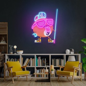 Resim Bilardo Odası Baskılı - Neon Tabela - 100cm | 40in / MultiColor 