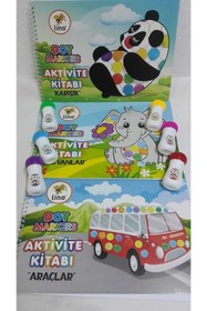 Resim ileritoys Mini Dot Markers 6’lı Yıkanabilir Kalem Ve 3’lü Boya Kitabı 