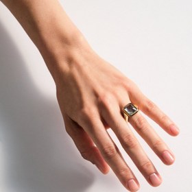 Resim Large Blue Topaz Diamonds Ring - 15 