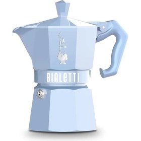 Resim Delixa - Exclusive: 3 Cups Ocak Üstü Espresso Pişirici - 130ML - Mavi Renk - Alüminyum Gövde - Patentli Güv 