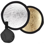 Resim Geeroyoo 30cm Katlanabilir Çift Yönlü Reflektör - Altın & Gümüş Renk, Taşıma Çantalı Fotoğrafçılık Aksesuarı 