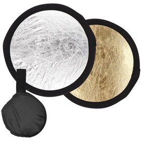 Resim Geeroyoo 30cm Katlanabilir Çift Yönlü Reflektör - Altın & Gümüş Renk, Taşıma Çantalı Fotoğrafçılık Aksesuarı 