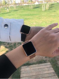 Resim ÇENÇEN Erkek Kadın Çift Saat Dokunmatik Ekran Ayarlanabilir Mıknatıs Kordon Sevgili Kol Saati 