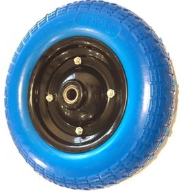 Resim Novax El Arabası Teker Mavi PU Patlamaz 