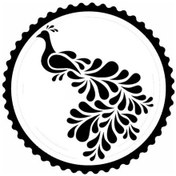 Resim Tavus Kuşu Tasarım 1.model Sticker 10 X 10 Cm 