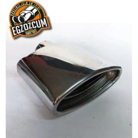 Resim Egzozcum Paslanmaz Krom Tekli Egzoz Eksoz Ucu Başlığı Yassı Oval Balina Uyumlu 