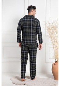 Resim Mecit Pijama Mecit 2950 Erkek Yeşil Ekoseli Büyük Beden Kışlık Pijama Takımı Yeşil 