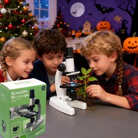 Resim Microbik Dünyayı Eğitici Bilim Seti ile Keşfedin, Oynayarak Öğrenin, Geleceğin Bilim İnsanlarını Yetiştirin - Aile ve Arkadaşlar İçin Doğum Günü Hediyesi, Renkli Dolgu Işıklı, Deney Araçları Dahil 