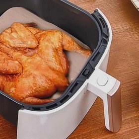 Resim MCM Group 50 Adet Air Fryer Pişirme Kağıdı Tek Kullanımlık Yağ Su Geçirmez Yapışmaz Deliksiz Düz Kare Model 