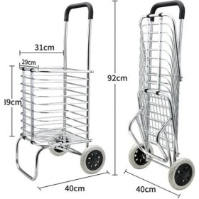 Resim Katlanabilir Taşınabilir Alışveriş ve Taşıma Arabası 