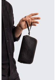 Resim Westbag Unisex Hakiki Dana Derisi Bileklikli El Tutmalı Clutch Çanta Siyah 