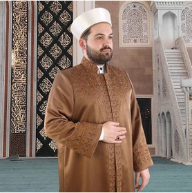 Resim İkranur Lüks Ensar İmam Cübbesi - Kahverengi 