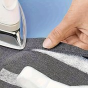 Resim 1 Rulo - Çift Taraflı Sıcak Eritme Yapışkanlı Arka Kumaş, 50.0 metre, Beyaz Polyester Non-Woven Füzyon Kumaş, DIY Yama ve Giysi Tamirleri için Kolay Ütüleme Uygulaması, Giysi Özelleştirme|Çok Yönlü Kumaş|Nonwoven Kumaş, Dikiş Malzemesi 
