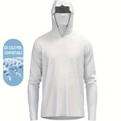 Resim Orta Doğu Erkek Kapüşonlu Sweatshirt, Spor Sihirli Hızlı Kuruyan Havadar Uzun Kollu Balıkçılık Yürüyüş Dış Mekan Koşu İpli Eşarp Fitness Performans Hızlı Kuruma Üst 