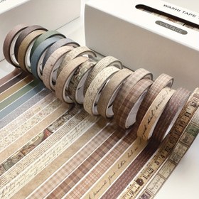 Resim 20 Rulo Kombinasyon Paketi Günlük İnce Bant Retro Washi Bant Antik Tarzı Günlük Bant Yaratıcı Dekorasyon DIY Öğrenci 