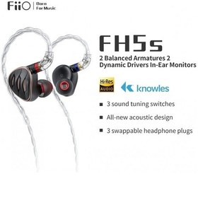 Resim FiiO FH5s 2BA+2DD Dört Sürücü Hibrit Stereo Kulak İçi Kulaklık 