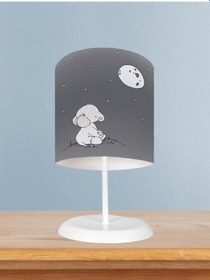Resim Mekta Home Bebek Ve Çocuk Odası Ay Ve Fil Desenli Abajur 