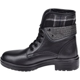 Resim Beety Hakiki Deri Bileği Katlamalı Kadın Bot Bee-2175 Siyah Siyah 