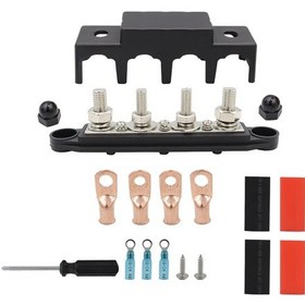 Resim Cp-4017 M10+m8 Terminalli Güç Dağıtım Bloğu Terminal Saplamaları Siyah 