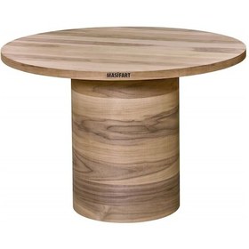 Resim Masifart Anima 140 Lık Ceviz Geniş Silindir Masa Cilasız Ham Ham 