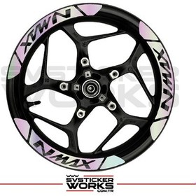 Resim Yamaha Nmax Jant Şeridi Geniş Sticker Dıştan İçe Kaliteli Yüksek Yapışkanlı Sticker Hologram 