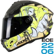 Resim Axxis Draken S Trooper Kapalı Kask Mat Sarı - Siyah 