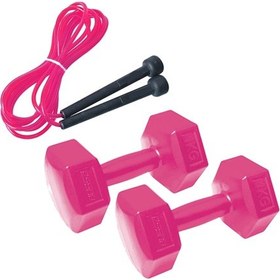 Resim 1 KG x 2 Adet Dambıl Seti Dumbell + Kondisyon Atlama ipi 