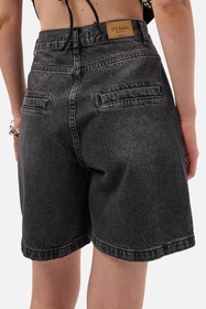 Resim Kadın Koyu Füme 2s6-1 Skater Midi Boy Bermuda Denim Şort - Koyu Füme / 34 