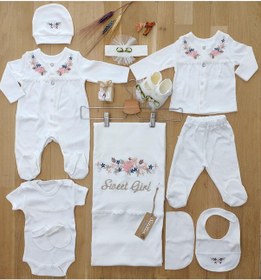 Resim Sitilin Kız Bebek Natural Lüx Organik Hastane Çıkışı Seti Bej 