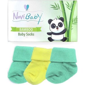 Resim Novibaby 3'lü Bambu Yenidoğan Bebek Çorabı I Sunrise I 0-6 ay "Karışık Renkli" 