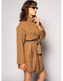 Resim Thalure Kadın Camel Rüzgarlıklı Dik Yaka Trençkot CAMEL 