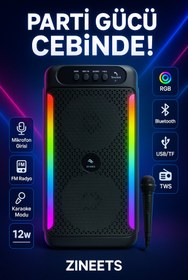 Resim Zineets Bluetooth Hoparlör Speaker 10w Output Tws Fm Radyo Sd Kart Usb 