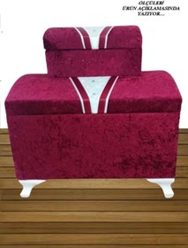 Resim Sonem Çeyiz Çeyiz Sandık Nişan Bohça Damat Gelin Sandığı 2li 0101 