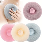 Resim Emiş Kupası ile Peeling Duş Fırçası - Masaj Banyo Sünger Topu, Erkekler & Kadınlar için Duvara Monte Lufa, Rastgele Renk 