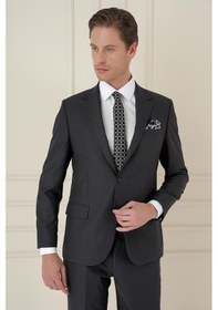 Resim Efor Slim Fit Çift Yırtmaç Mono Yaka Klasik Antrasit Takım Elbise Tk 912 Antrasit 