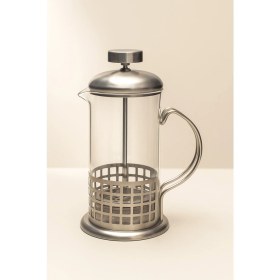 Resim Küp Desenli Cam French Press 350 Ml, Metal Filtre, El Yakmayan Kulp 