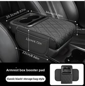 Resim Xuweiwei Merkezi Konsol Organizeri, Yan Cepli Siyah Saklama Kutusu 